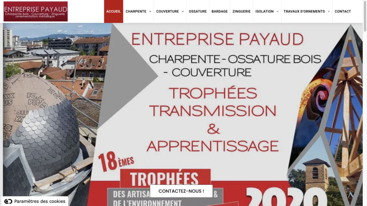 Capture du site de Payaud Charpente