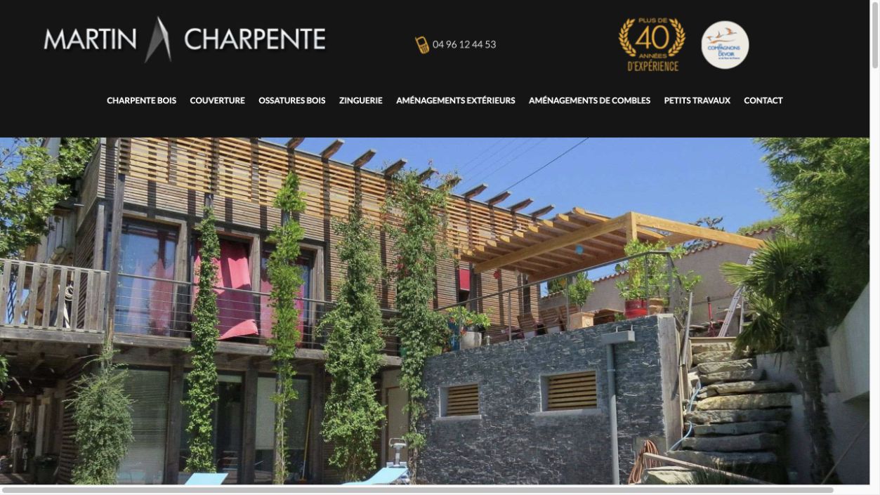Capture du site de Martin Charpente