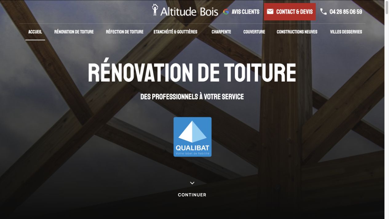 Capture du site de Altitude Bois — Yubois