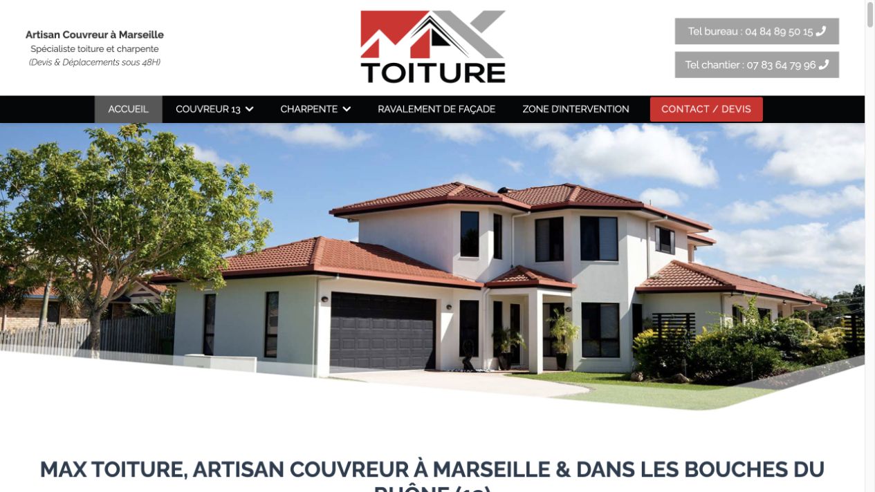 Capture du site de Max Toiture