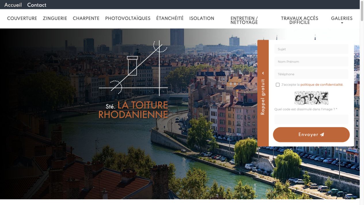 Capture du site de La Toiture Rhodanienne