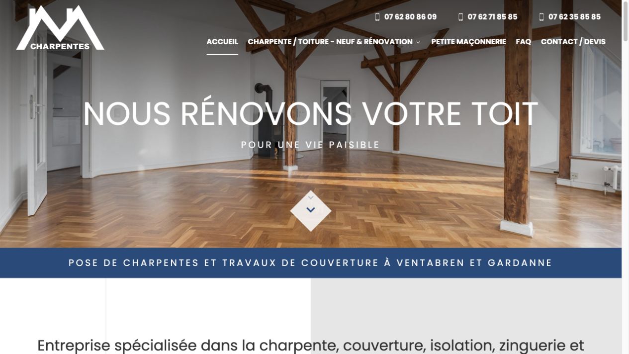 Capture du site de M Charpentes
