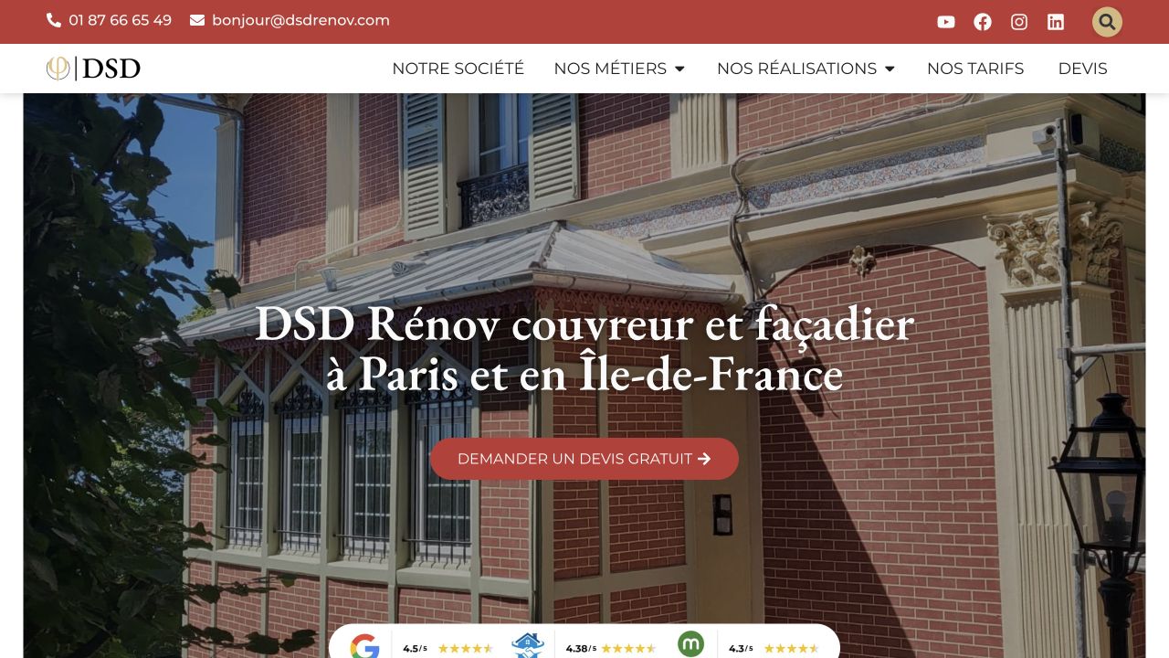 Capture du site de DSD Rénov