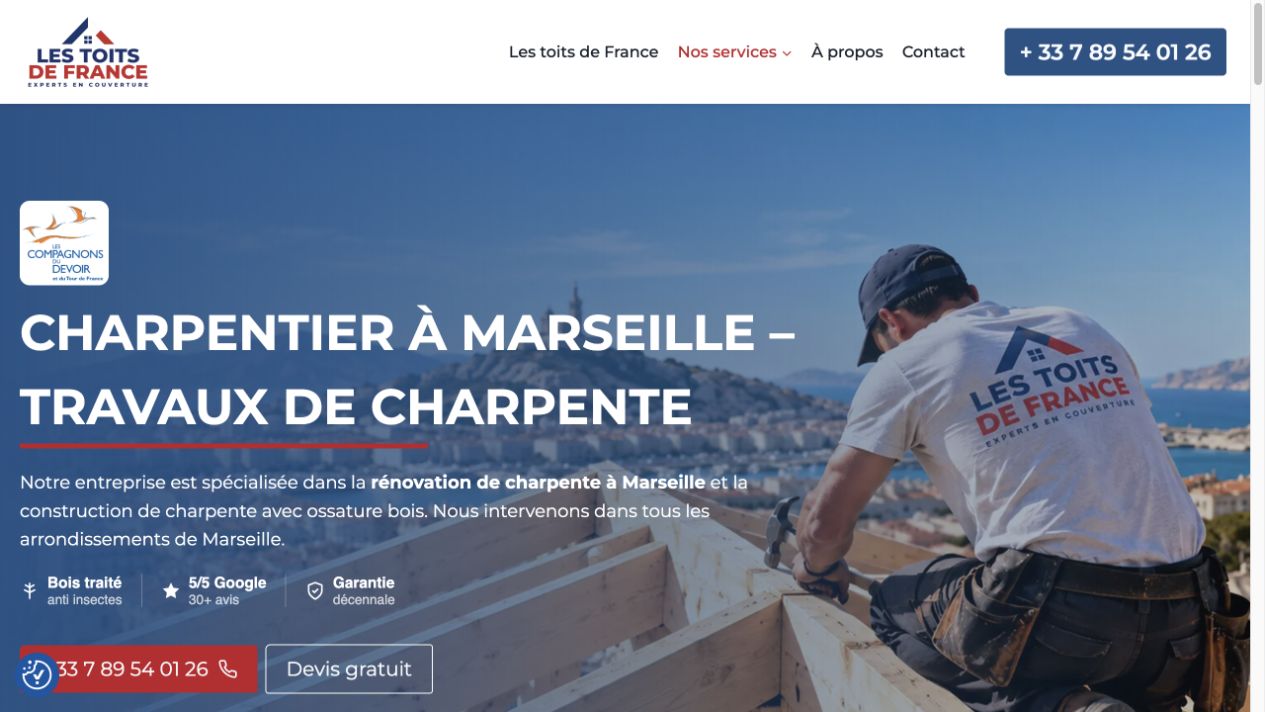 Capture du site de Les Toits de France — Sean Violet