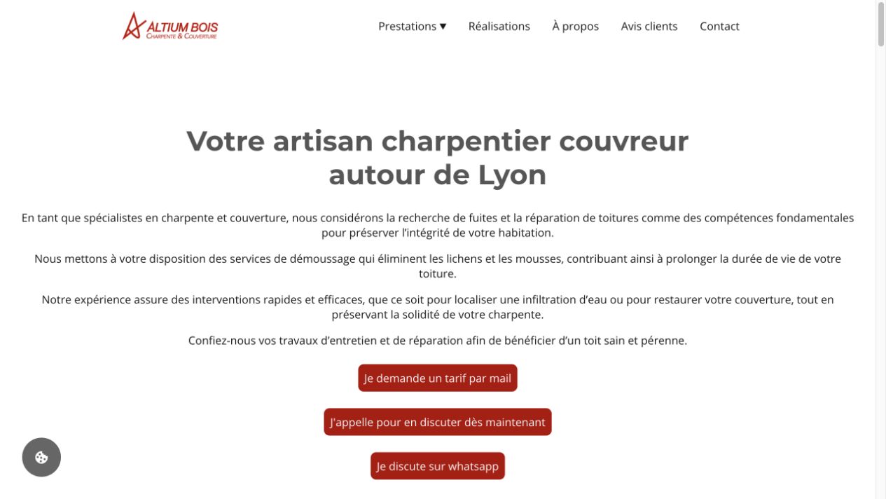 Capture du site de Altium Bois